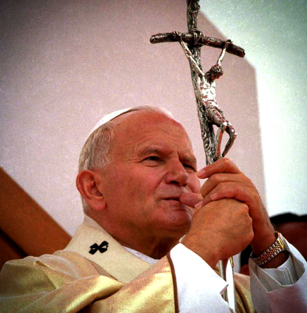 Pope John Paul II with crucifix